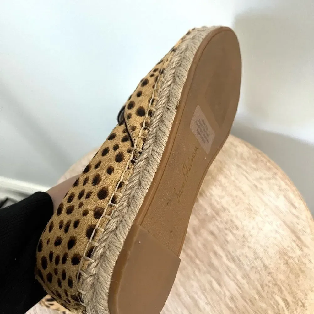 Sam‎ Edelman Kesia Espadrilles in Leopard with Jute Soles Size 6 NWOB